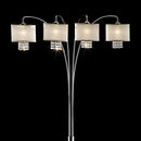 Claris Ivory/Chrome Arch Lamp, Hanging Crystal