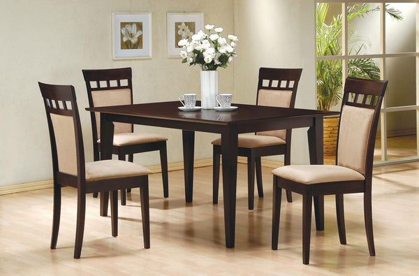 Gabriel 5-piece Rectangular 59-inch Closed Back Dining Set Cappuccino