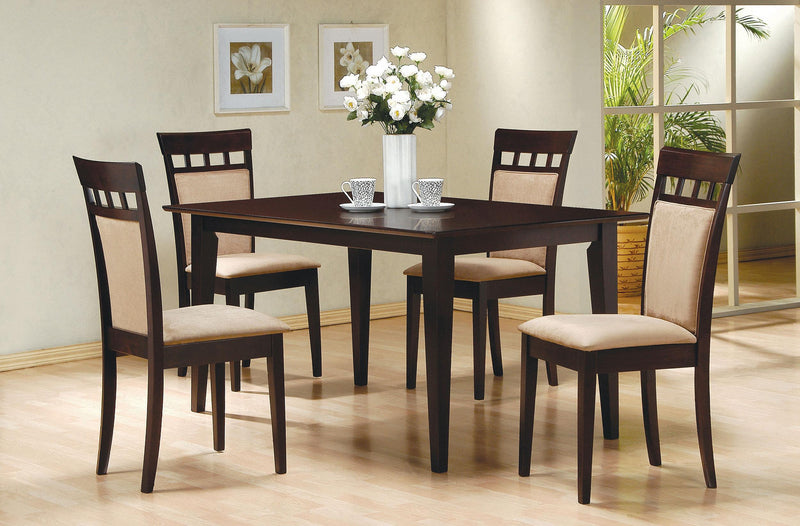 Gabriel 5-piece Rectangular 59-inch Closed Back Dining Set Cappuccino