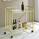 Cara Rectangular Glass Bar Cart