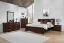 Jessica 4-Piece Eastern King Bedroom Set with Bookcase Headboard Cappuccino