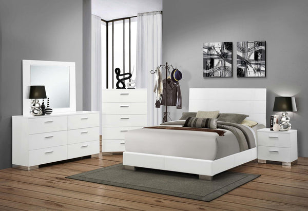 Felicity 6-piece Queen Bedroom Set Glossy White image