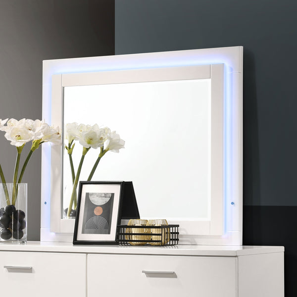 Felicity Dresser Mirror Glossy White with LED Light image