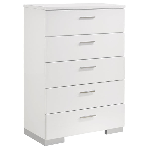 Felicity 5-drawer Chest Glossy White image