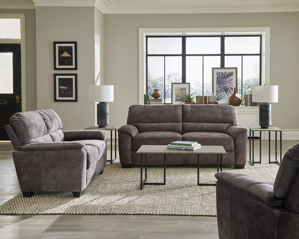 Hartsook 3-piece Pillow Top Arm Living Room Set Charcoal Grey image
