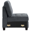Georgina Upholstered Armless Chair Steel