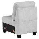 Georgina Upholstered Armless Chair Steel