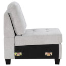 Georgina Upholstered Armless Chair Steel