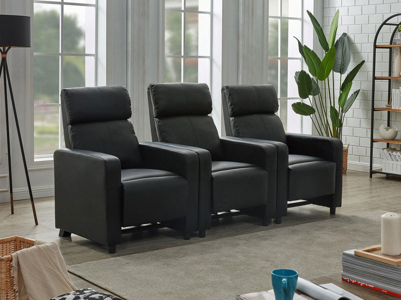 Toohey Upholstered Tufted Recliner Home Theater Set