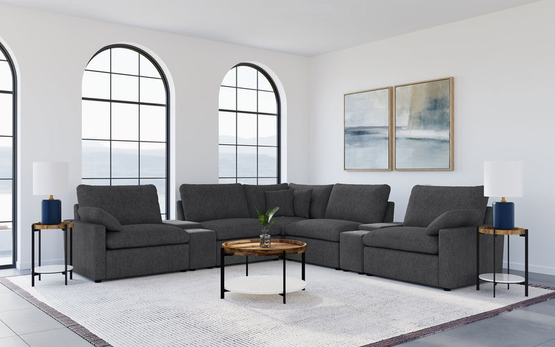 Collins Black & White Reclining Sectional