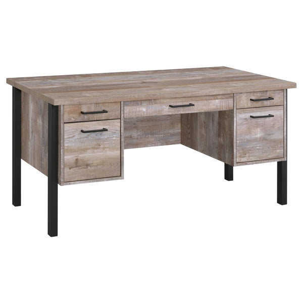 Samson 4-drawer Office Desk Weathered Oak image