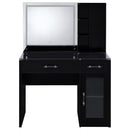 Flora 2-drawer Vanity Set with LED Mirror High Gloss