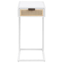 Amherst 1-drawer Radio Weave Cane Metal Side Table