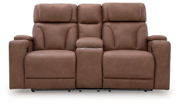 Clean-Slate Power Reclining Loveseat with Console image