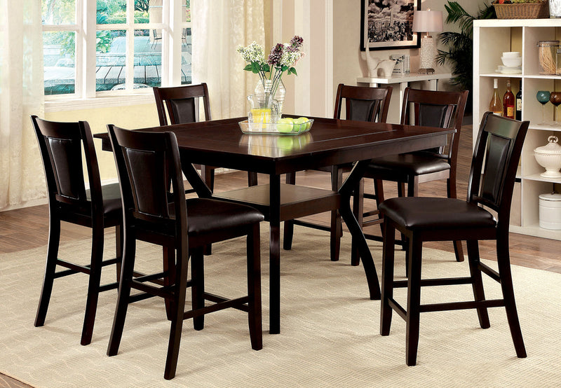 BRENT II Dark Cherry 9 Pc. Counter Ht.  Dining Table Set