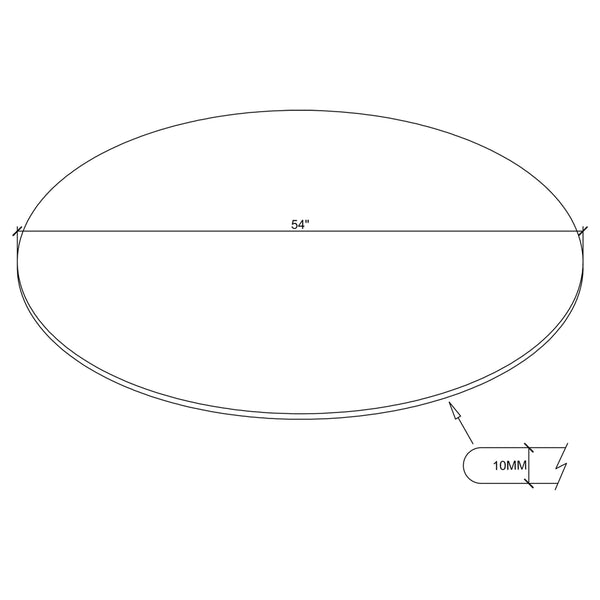Glass Top 10mm Round Clear Tempered
