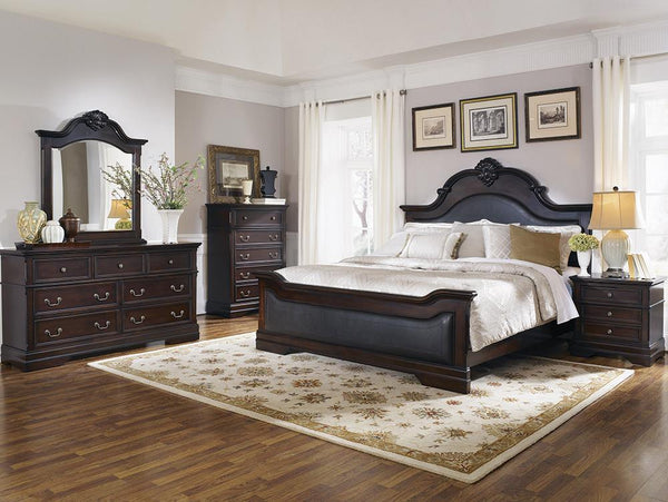 Cambridge Carved 5-Piece Eastern King Bedroom Set Cappuccino image