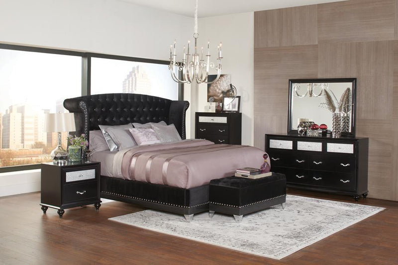 Barzini Tufted Upholstered Bed Black