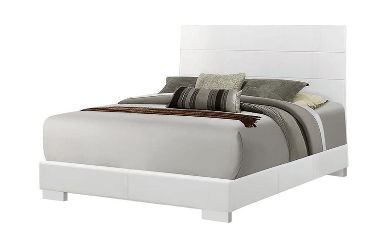 Felicity Panel Bed Glossy White