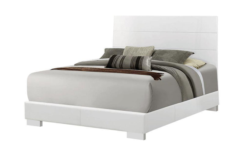 Felicity Panel Bed Glossy White