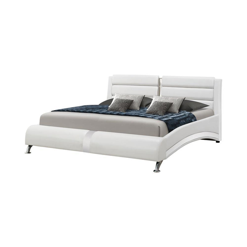 Jeremaine Upholstered Bed White