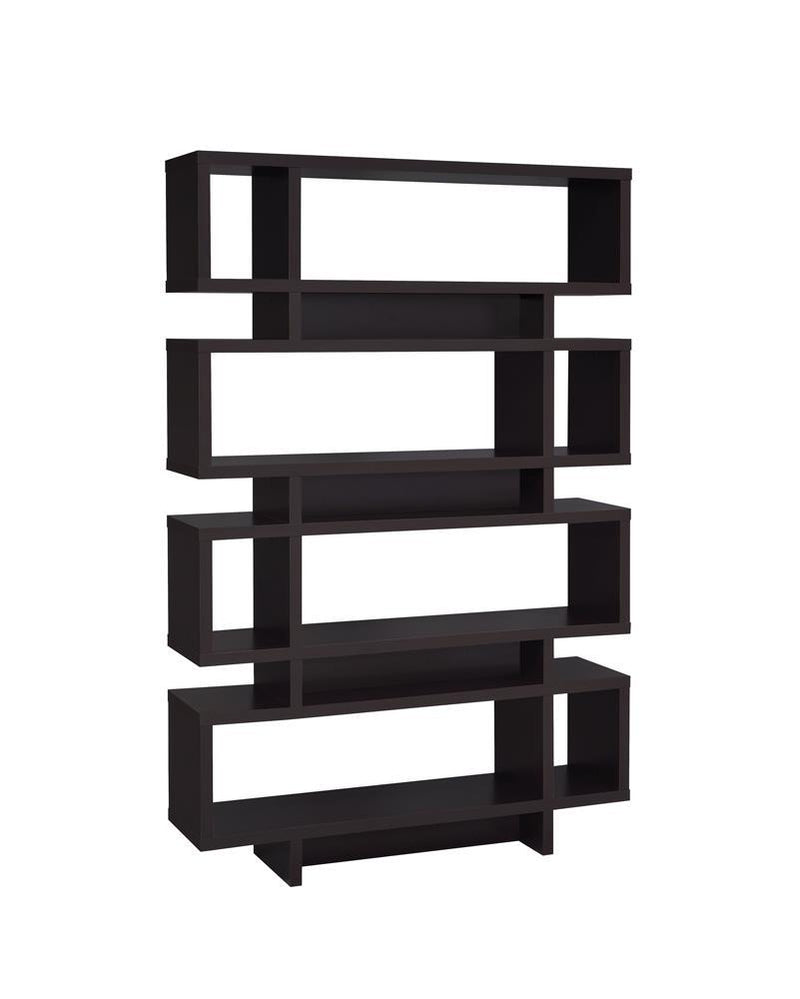 Reid 4-tier Open Back Bookcase Cappuccino