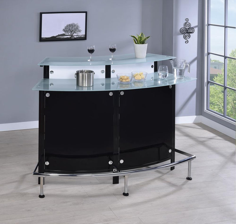 Keystone Glass Top Bar Unit Black