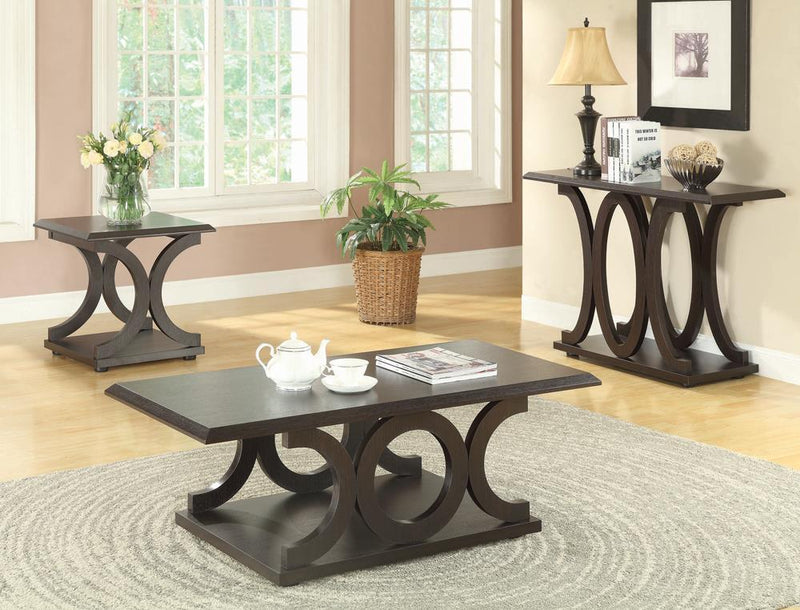 Shelly C-shaped Base End Table Cappuccino