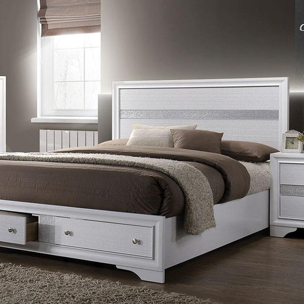 Chrissy Bed White, Black, & Grey