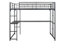 Cybill Full Loft Bed White, Silver, & Black