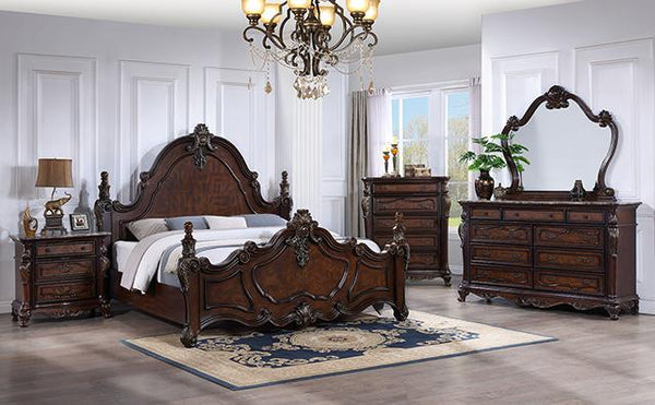 Francione Bed Chrome & Cherry