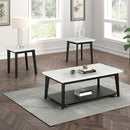 Thisted Rectangle Marble Coffee Table w/ Casters
