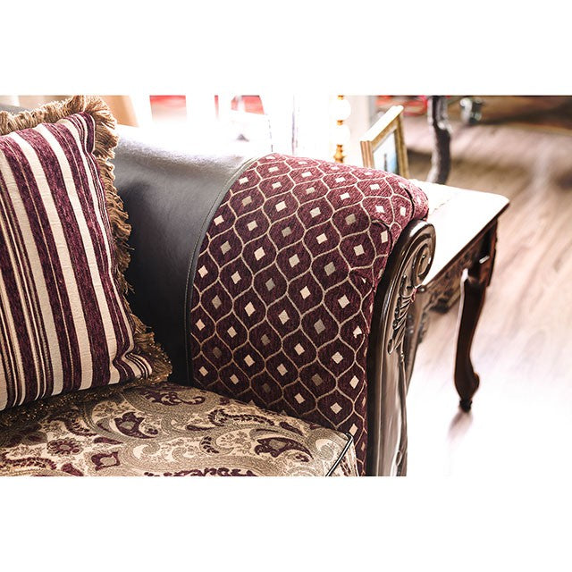 Quirino Burgundy/Dark Brown Sofa