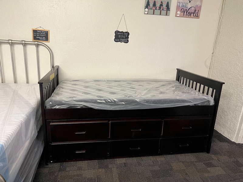 Espresso Twin Captain Bed